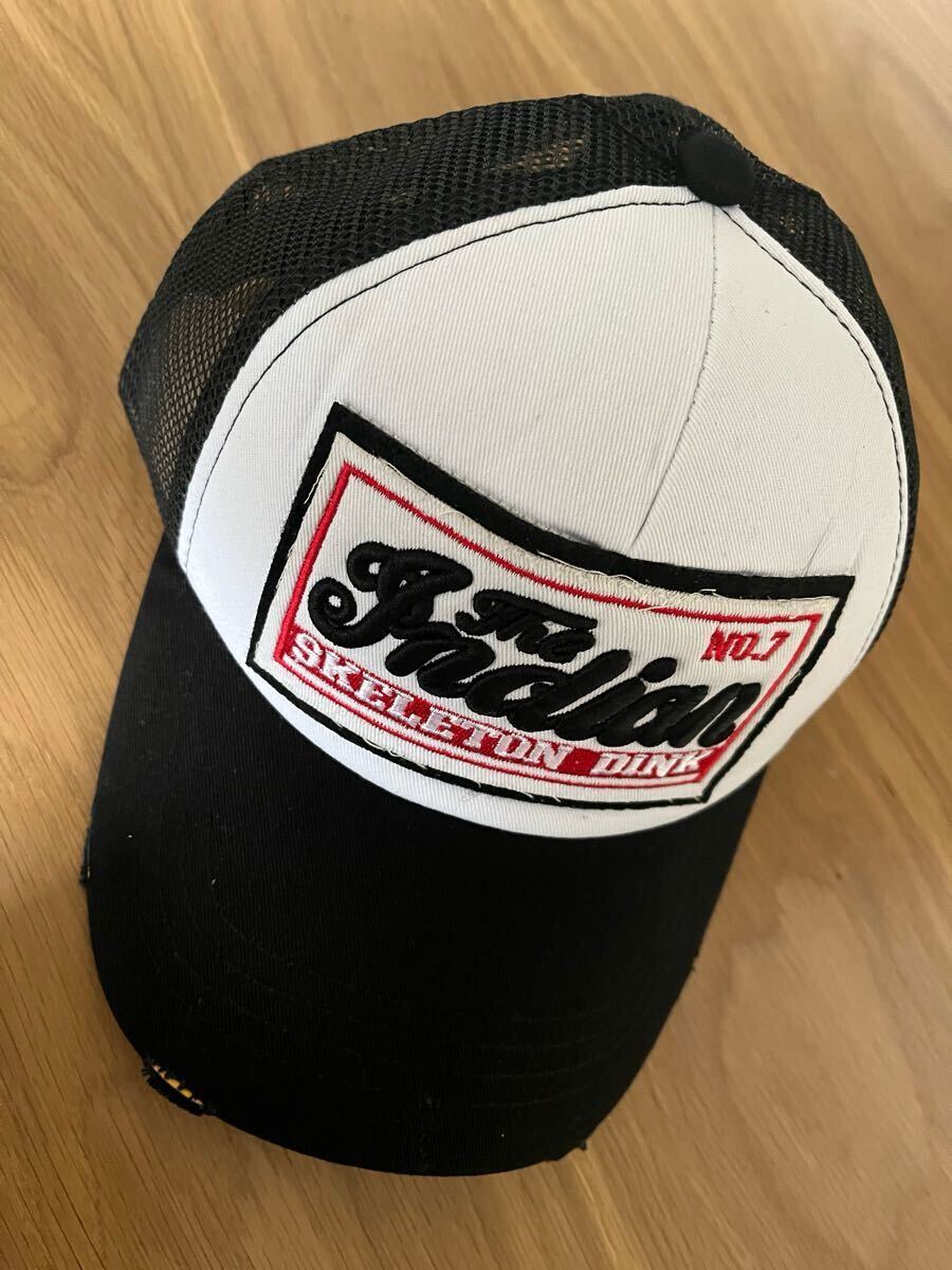 スピード発送★ キャップ 帽子 メッシュキャップ 深め アメカジ ダメージ加工 古着 ヴィンテージ ブラック ホワイト ユニセックス 男女兼用_サムネイル画像3