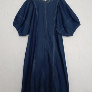 送無★BlueStriveブルーストライブ★デニム風★バルーン袖ワンピース★L