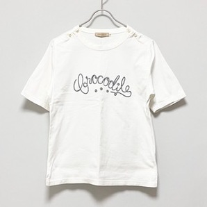 ★ 即決・送料無料 ★ CROCODILE クロコダイル 肩ボタン 半袖ロゴTシャツ M 白