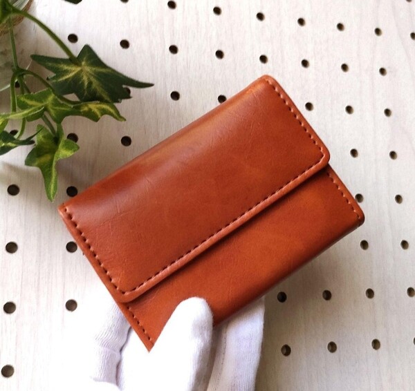送料無料! じゃばら カードケース カードホルダー ブラウン ミニ財布 合革 レディース メンズ 男女兼用 軽量 ミニ財布 財布