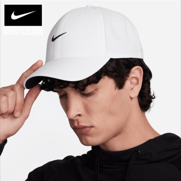 NIKE キャップ ユニセックス 白 ホワイト M~L 頭囲55~57cm