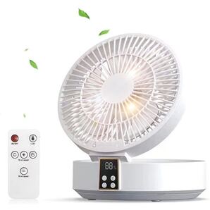 サーキュレーター 扇風機 【静音 リモコン付き 左右首振り 折りたたみ式 Type-C充電式 4000mAh大容量】 卓上 卓上扇風機