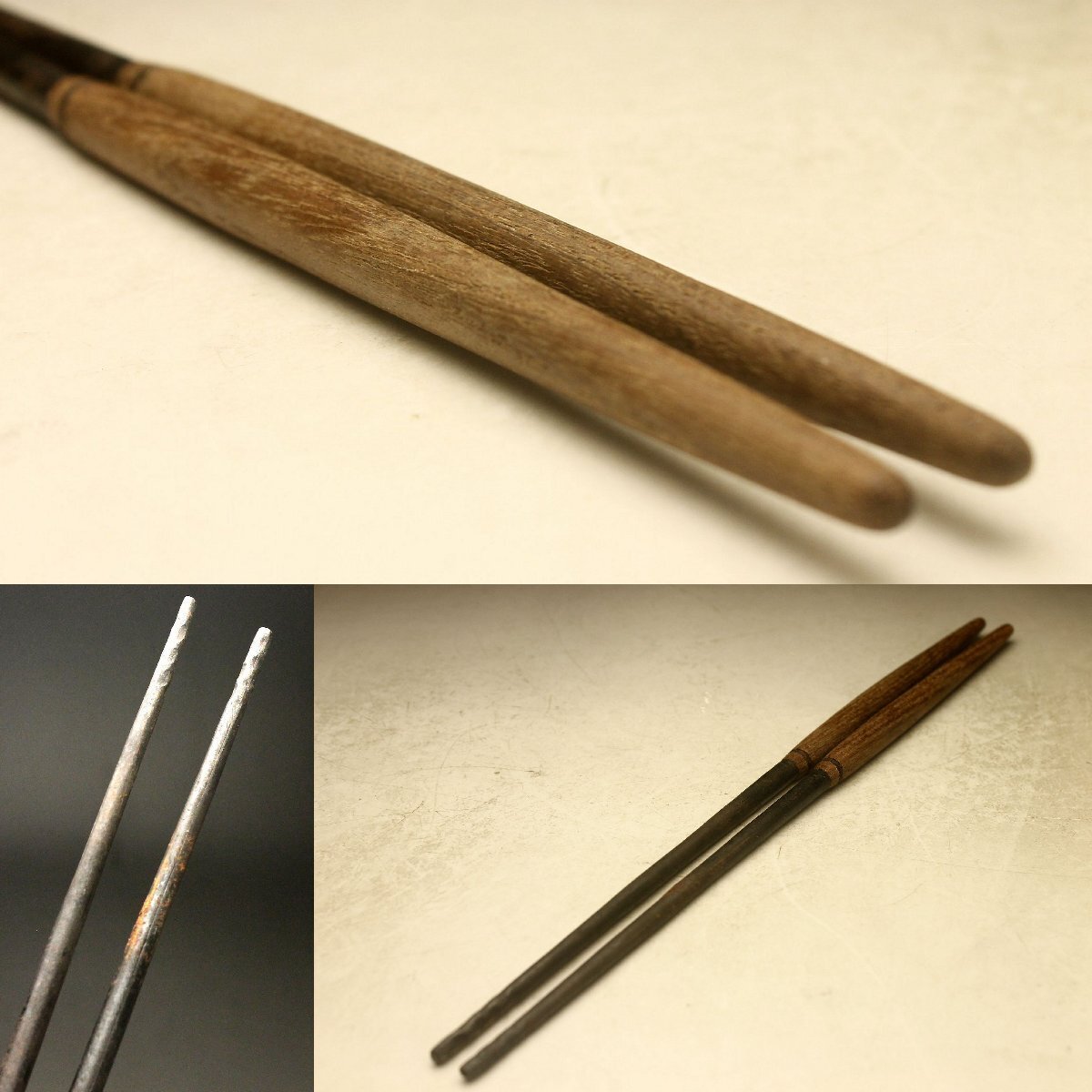 茶道具】 灰匙 火箸 炭定規 まとめて 明珍宗之（栗山園