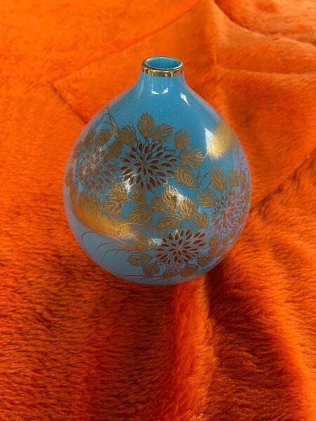 【送料無料】九谷焼 花瓶 花器 花 時代物 一輪挿し 一輪花入