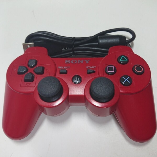 【清掃済み】PS3 純正 コントローラー DUALSHOCK3 SONY デュアルショック3 USBケーブル レッド