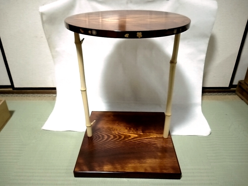 茶道具 三友棚 平安浄白 木箱付(A479)