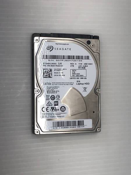 SEAGATE 2TB SATA 2.5 インチ 9mm ハードディスク 動作確認済み管理番号:M5918