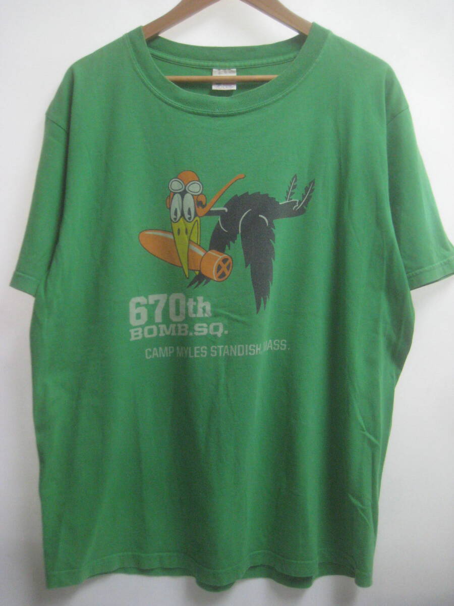  один пункт предмет!! BUZZ RICKSON Buzz Rickson's Toyo Enterprises милитари принт футболка изрядно старый предмет MADE IN USA редкий размер XL(42-44)