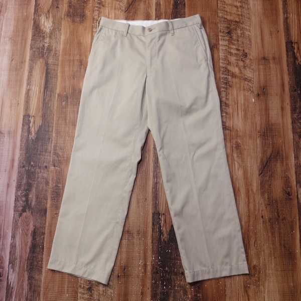 美品 ユニクロ UNIQLO イージーケアノータックパンツ メンズ ビジカジ 76 Mサイズ ベージュ PP19