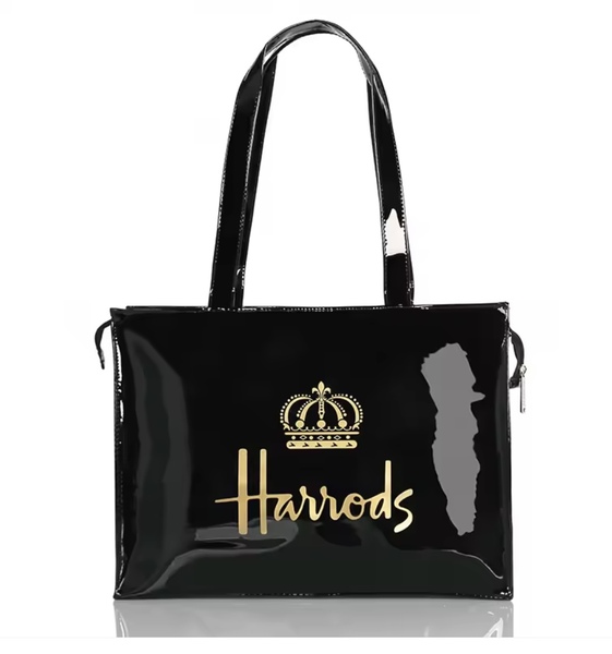 アウトレット品★送料無料★即決新品★Harrods London★イギリス・英国★ハロッズ柄ビックトートバッグ★Harrods柄