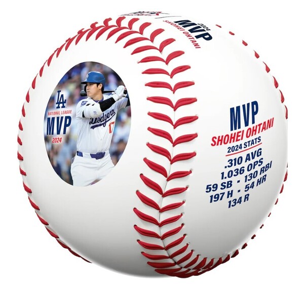 大谷翔平 2024年 MVP 記念 ボール プリントサインボール ドジャース MLB ローリングス社製