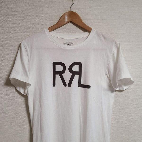 ダブルアールエル RRL ラルフローレン Tシャツ 半袖 ロゴ プリント S 白