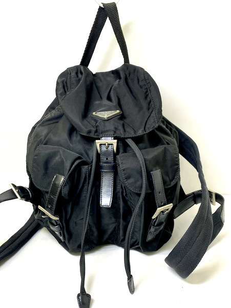 【即決】 PRADA プラダ テスート バックパック デイパック リュックサック デイバッグ ナイロン 三角ロゴ金具 VELA B6677 NERO ブラック