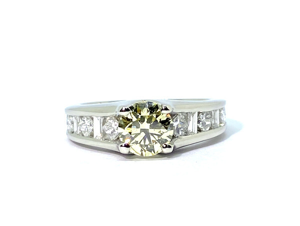【即決/11.5号】 PT900 ダイヤモンド リング D:1.02ct 0.65ct イエローダイヤ プラチナ ハイジュエリー 指輪 1ctアップ 8.1g