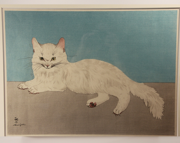 真作 藤田嗣治 版画 「猫」 /検 平山郁夫 伊東深水 中島千波 浮世絵 掛軸 加山又造 日本美術 現代アート 掛軸 コレクション
