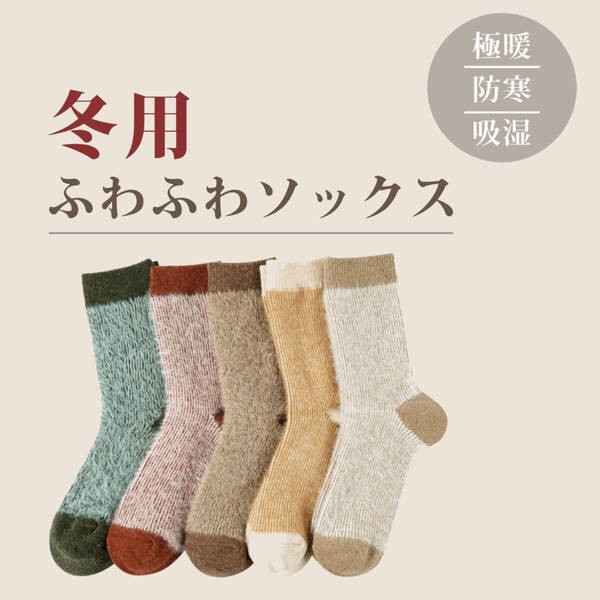 5足セット 靴下 レディース 冬 あったか靴下 ルームソックス 22-25cm