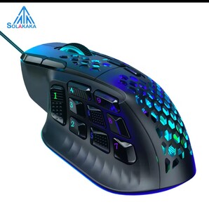 新品未使用 SOLAKAKA SM809 ゲーミングマウス 有線 ブラック