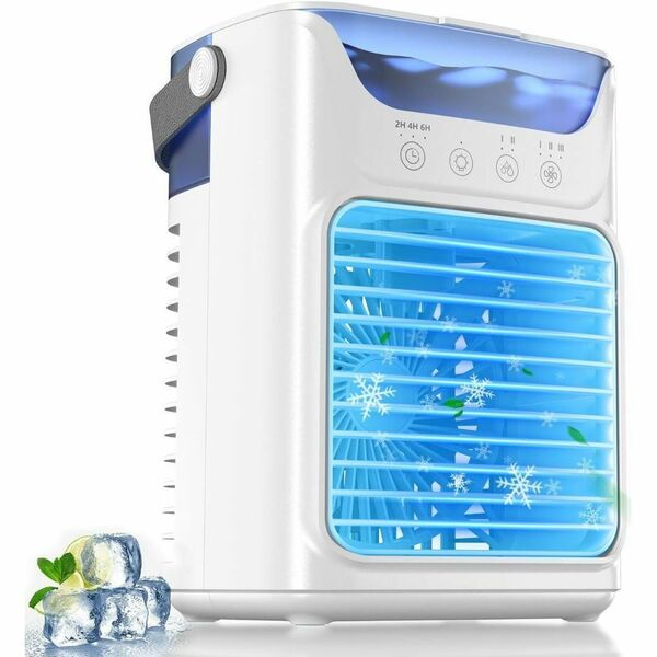 冷風機 冷風扇 卓上クーラー 【2025新型&超音波式噴霧&一台4役】 送風/冷却/加湿/スプレー 熱中症と暑さ対策 卓上扇風機