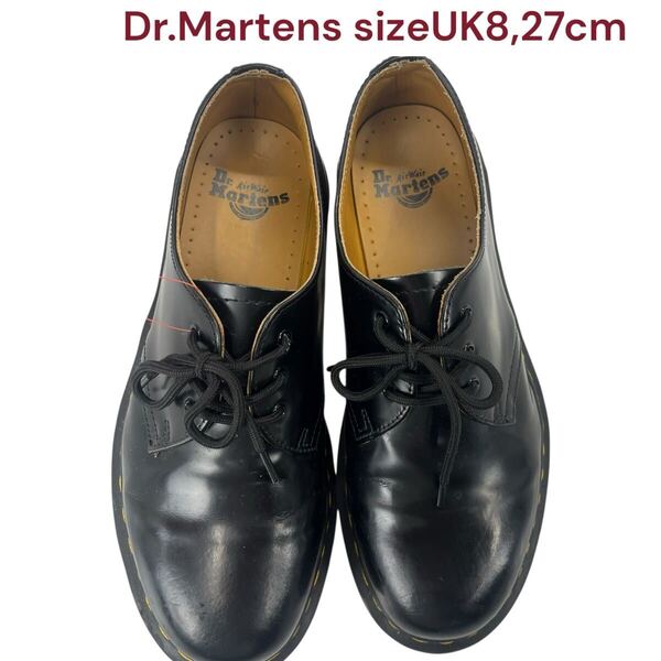 美品 ドクターマーチン レザー シューズ 革靴 ブラック UK8、27cm Dr.Martens メンズ M5S002 黒、ブラック