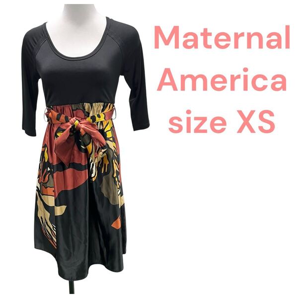 マターナルアメリカmaternal America 黒 マタニティ レディース ワンピース size XS OM5S234