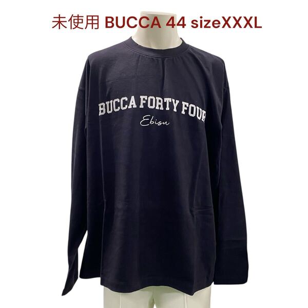未使用 ブッカ44 ロンT 長袖 コットン ブラック ロゴ メンズ XXXL BUCCA 44 トップス カットソー シャツ 黒 吸汗速乾 M5S446
