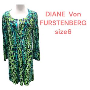 ダイアンフォンファステンバーグDIANE Von FURSTENBERG グリーン系 緑 青 レディース ワンピースsize6 M5S493