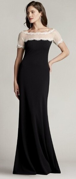 TADASHI SHOJI タダシショージ WHITE & BLACK ロングフォーマルドレス 「L 」/ 13号程度