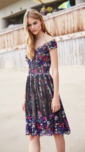 TADASHI SHOJI タダシショージ BLACK & MULTI ワンピース 「4 」/ 9号程度