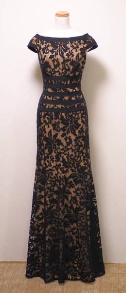TADASHI SHOJI タダシショージ BLACK & BEIGE ロングフォーマルドレス 「4 」/ 9号程度