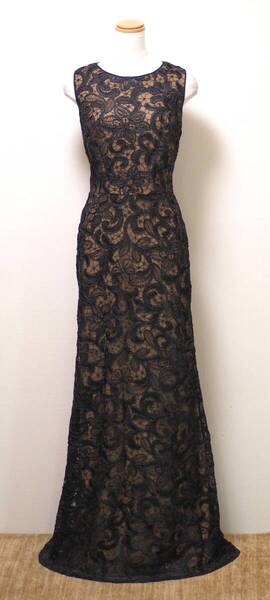 TADASHI SHOJI タダシショージ BLACK & BEIGE ロングフォーマルドレス 「6 」/ 11号程度
