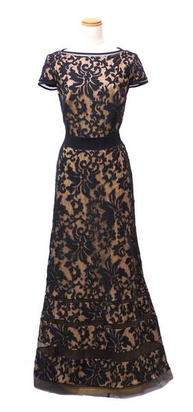 TADASHI SHOJI タダシショージ NAVY & BEIGE ロングフォーマルドレス 「2 」/ 9号程度
