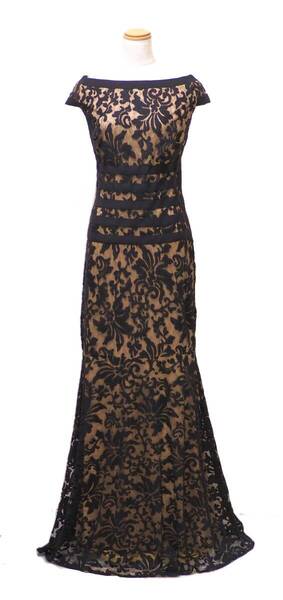 TADASHI SHOJI タダシショージ BLACK & BEIGE ロングフォーマルドレス 「12 」/ 2XL
