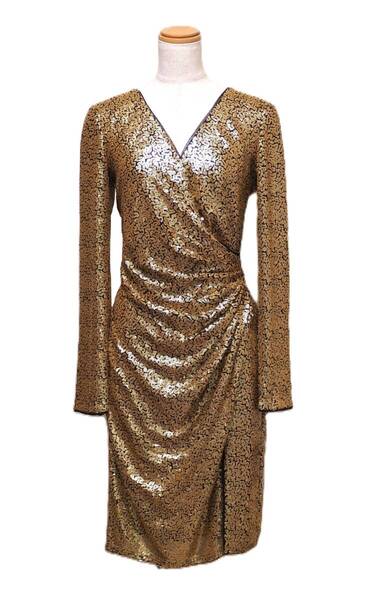 TADASHI SHOJI タダシショージ GOLD & BLACK ワンピース 「S 」/ 9号程度