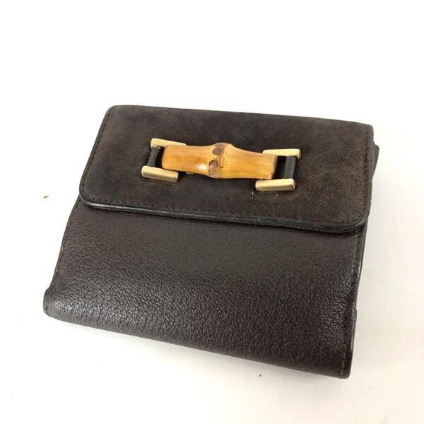GUCCI グッチ バンブー 財布 ブラウン レディース ブランド 財布 カードケース カード入れ お札入れ 小銭入れ コインケース