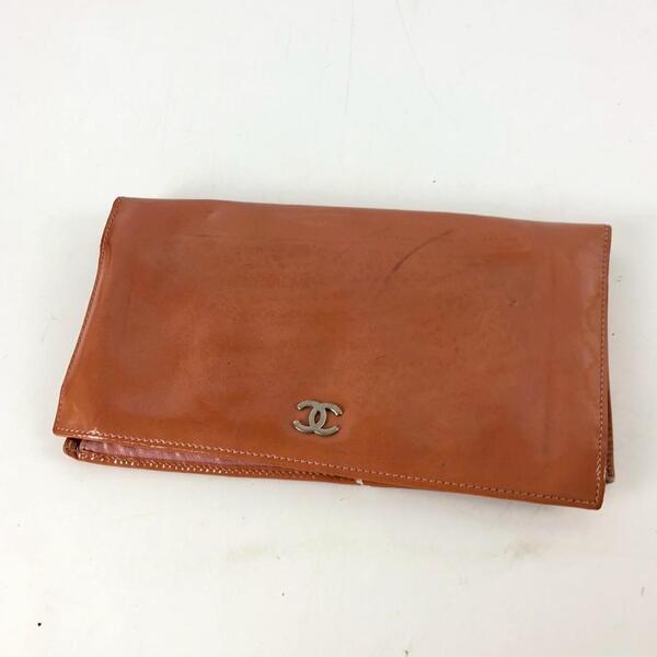 CHANEL シャネル ココマーク 長財布 オレンジ レディース ブランド 財布 カードケース カード入れ お札入れ 小銭入れ コインケース