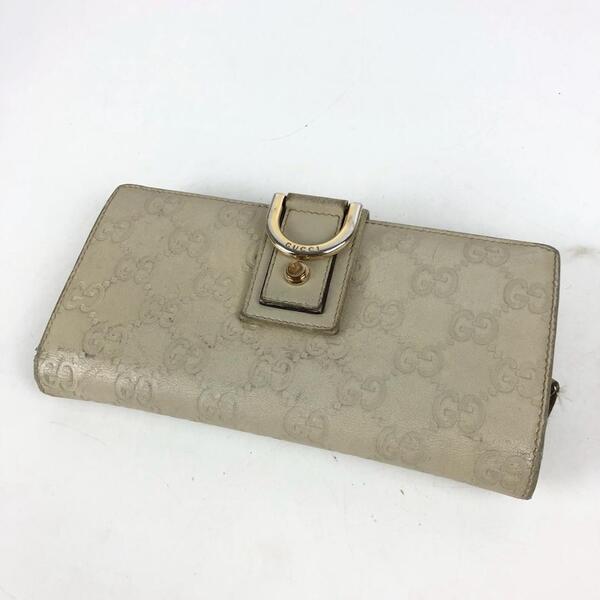 GUCCI グッチ グッチシマ 長財布 アイボリー レディース ブランド 財布 カードケース カード入れ お札入れ 小銭入れ コインケース
