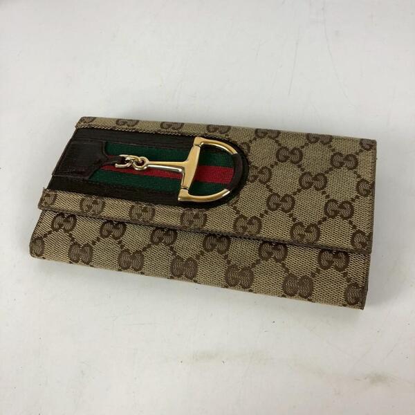 GUCCI グッチ GGキャンバス シェリーライン 長財布 レディース ブランド 財布 カードケース カード入れ お札入れ 小銭入れ コインケース