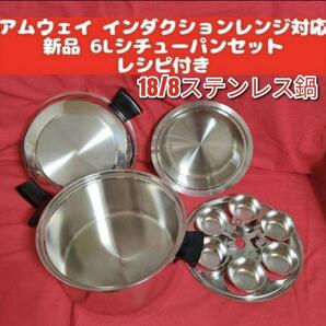 18/8ステンレス新品 Amway アムウェイ 6Lシチューパンセット@