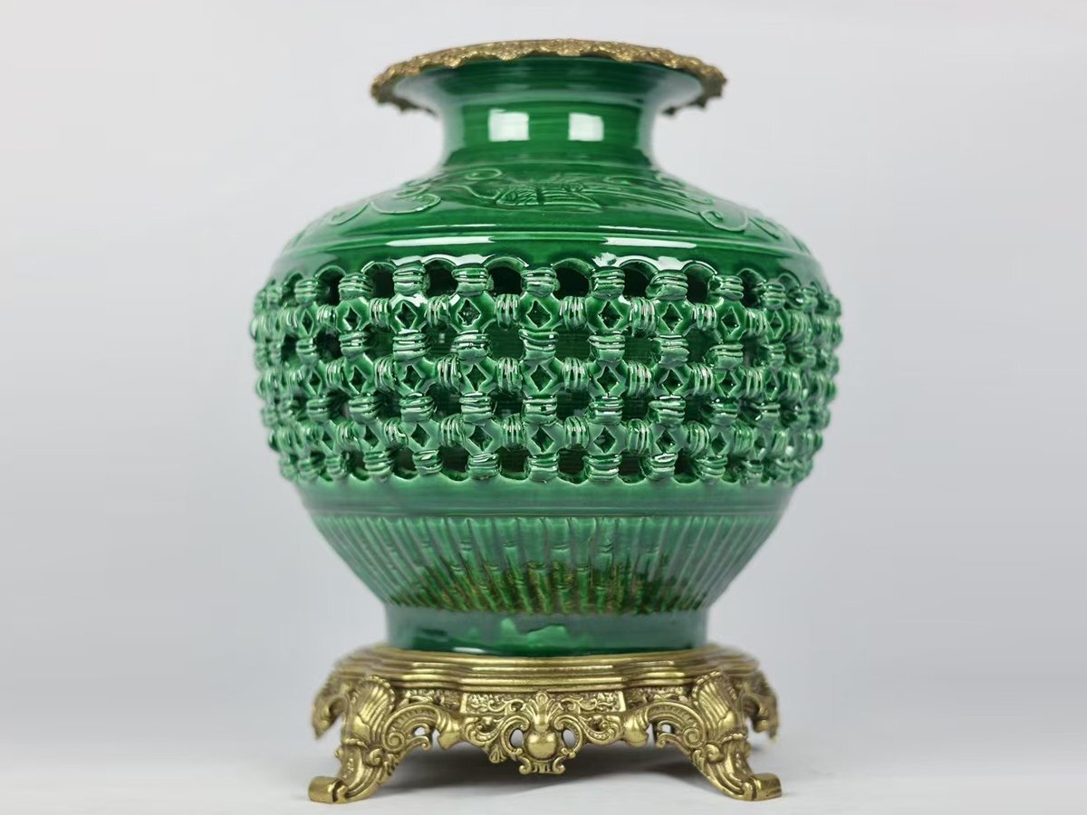 大清乾隆手絵パステル花鳥紋梅瓶一対作り古仿古瓷古玩骨董コレクション復古置物