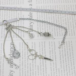 千葉DOLL工房 1/3 1/4 ドール シャトレーヌ 懐中時計 ハサミ 紋章 鍵 MDD DDdy オビツ チャーム シルバーベルト・銀・十字架 本革