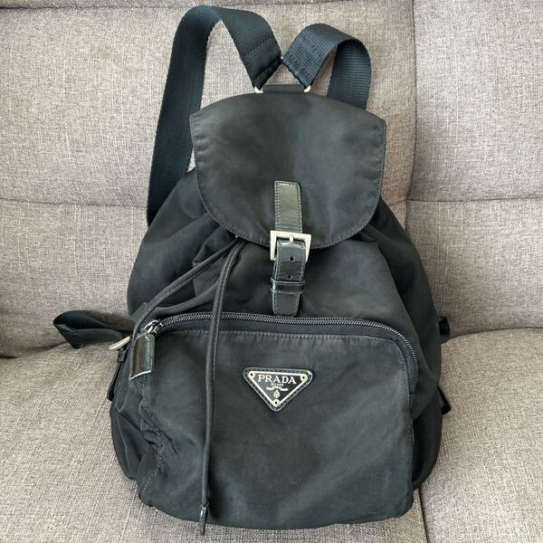 PRADA プラダ バックパック リュックサック 巾着型 ナイロン ブラック系