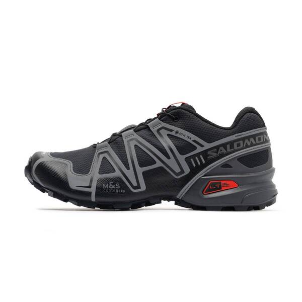 美品 Salomon Speedcross 3 GTX Black/Asphalt/Flame Scarlet 477317 UK11.5/US12/30cm サロモン スピードクロス GORE-TEX ゴアテックス