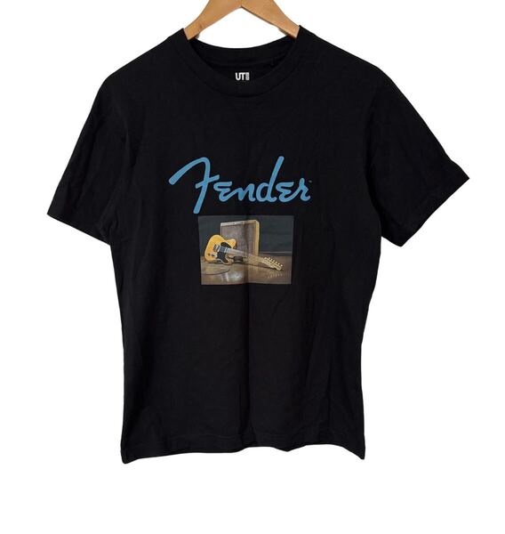 ユニクロ UT × Fender Tシャツ Mサイズ 黒 ギター写真プリント UNIQLO UT × Fender T-shirt M Black Guitar Photo Print 半袖