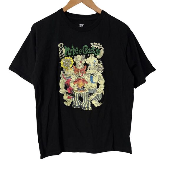 graniph 石黒亜矢子 コラボTシャツ Lサイズ 黒 NICE CATS デザインT Ishiguro Ayako Collaboration T-shirt L Black NICE CATS Tee 半袖