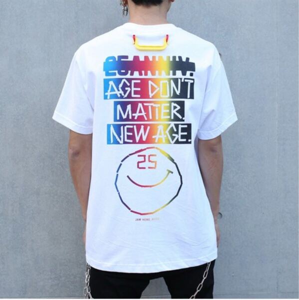 JAM HOME MADE 25周年 Tシャツ XL 白 虹プリント 綿100% 限定モデル 25th T-Shirt XL White Rainbow Print Cotton 100% Limited 半袖