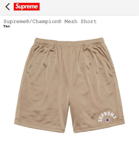 Supreme × Champion Mesh Short タン Mサイズ シュプリーム チャンピオン メッシュショーツ ショートパンツ ハーフパンツ