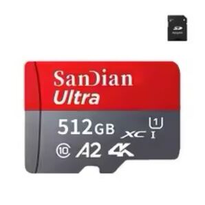 大人気 512GB マイクロSDカード 4k A2 アダプタ メモリーカード