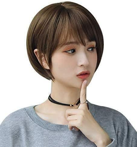 ショート ウィッグ ボブ フルウィッグ かつら 女性用 レディース 通気性 自然 ぱっつん前髪 エクステ ワンカール 女性
