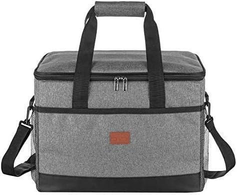 クーラーバッグ 33L 断熱 ランチ 保温 キャンプ BBQ アウトドア 大容量 ビーチ キ 家族 グレー 灰色 ペットボトル ドリンク 食べ物