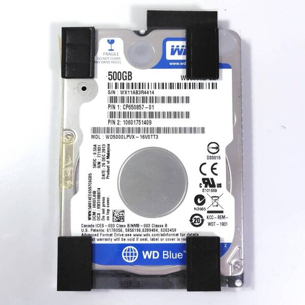 【送料込】WD BLUE 500GB 2.5インチ HDD SATA (Western Digital WD5000LPVX)